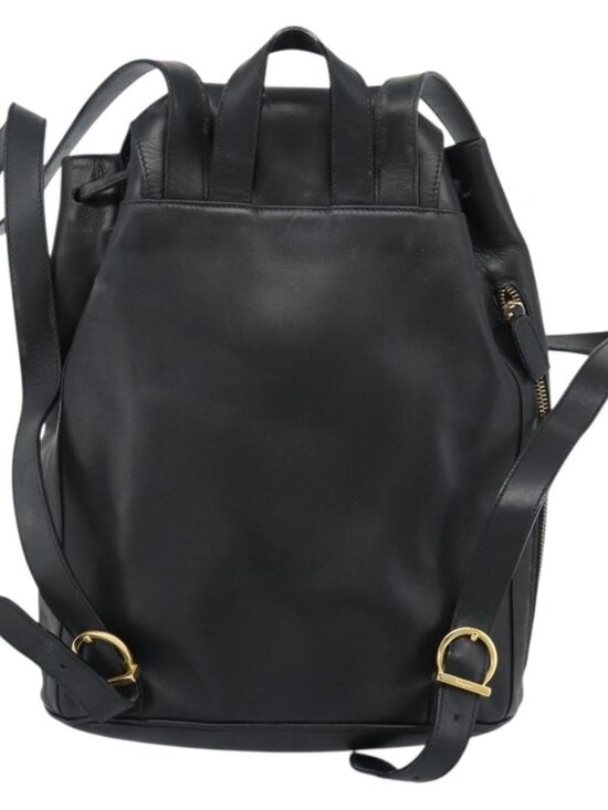 Salvatore Ferragamo Backpack Leather Black Gold Auth bs35571 main image 7